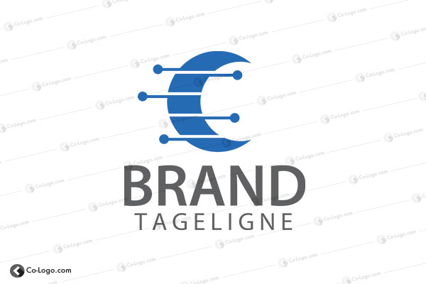 Ready-Made Logo: Connect Moon-v2