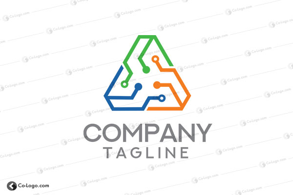  Ready-made logo : Connected Pyramid