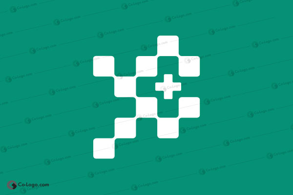 Ready-Made Logo: Digital Medical Cross-v1