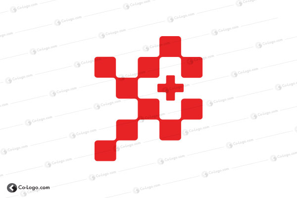 Ready-Made Logo: Digital Medical Cross-v2