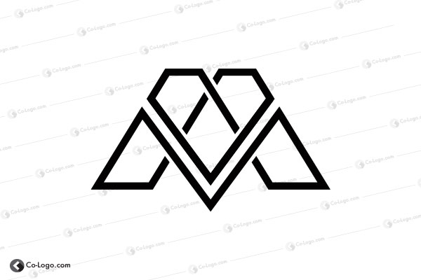  Ready-made logo : Letter M Diamond