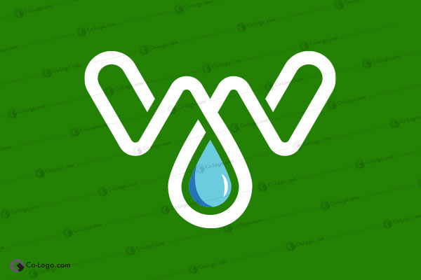 Ready-Made Logo: Letter W droplet-v2