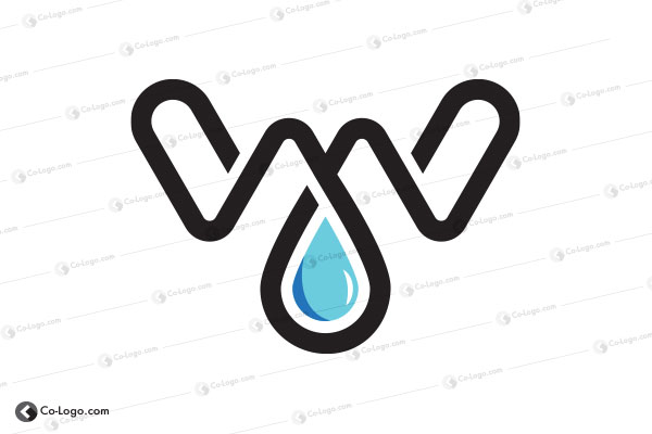 Ready-Made Logo: Letter W droplet-v1