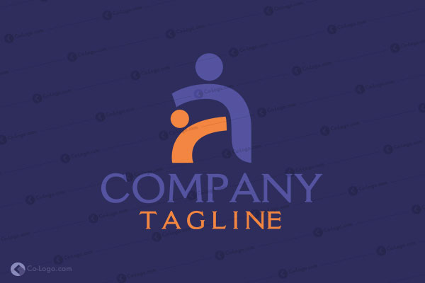 Ready-Made Logo: Mom and baby-v1
