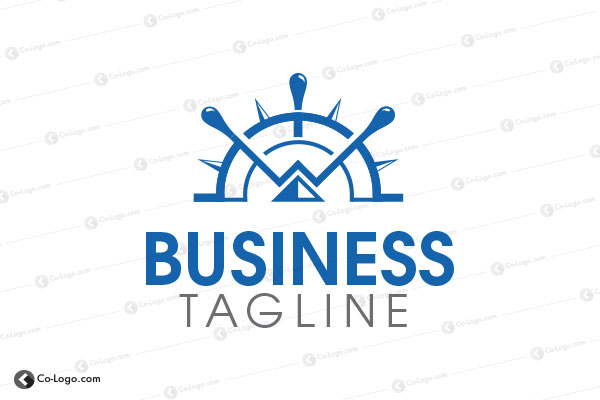 Ready-made logo : Ship Wheel logo for sale