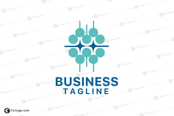 Ready-made logo : circles dot logo for sale
