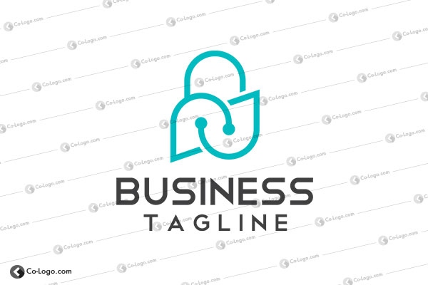 Ready-Made logo for sale: cyber security