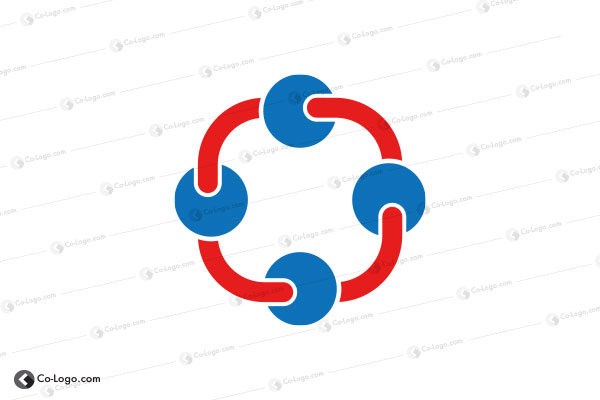 Ready-Made logo for sale: dots chain