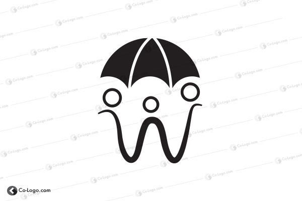 Ready-Made Logo: family under umbrella-v2