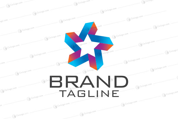  Ready-made logo : Origami star