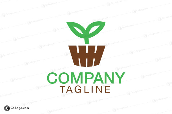 Ready-Made logo for sale: plant pot